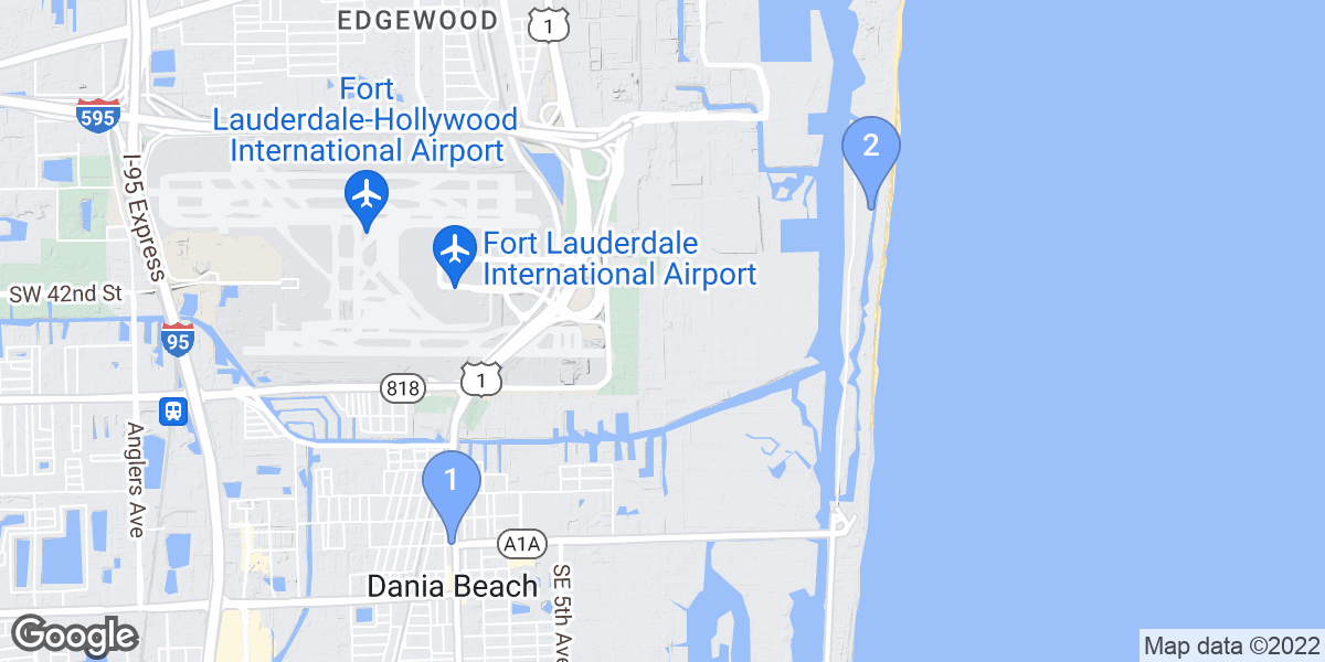Dania Beach dive site map