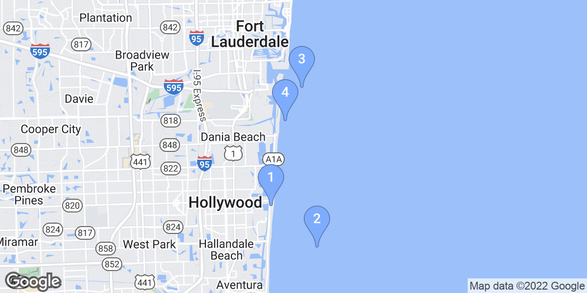 Hollywood dive site map