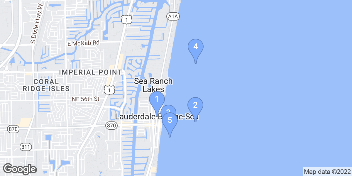 Lauderdale-by-the-Sea dive site map