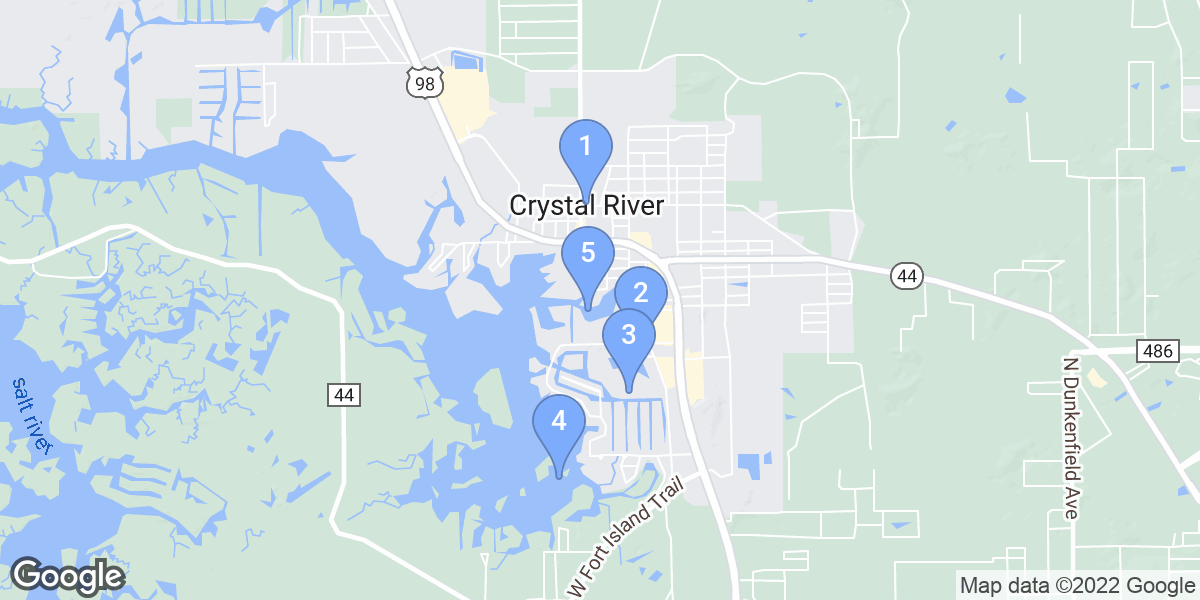 Crystal River dive site map