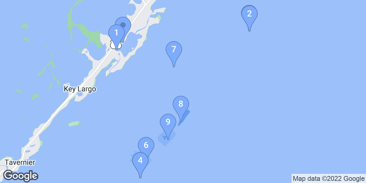 Key Largo dive site map