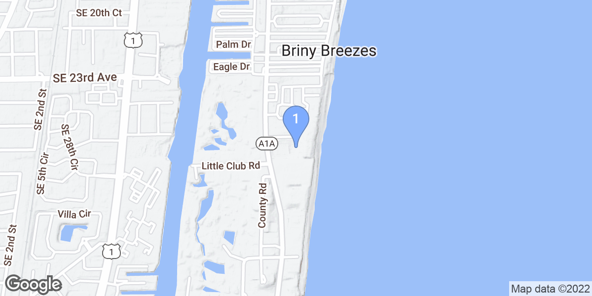 Delray Beach dive site map