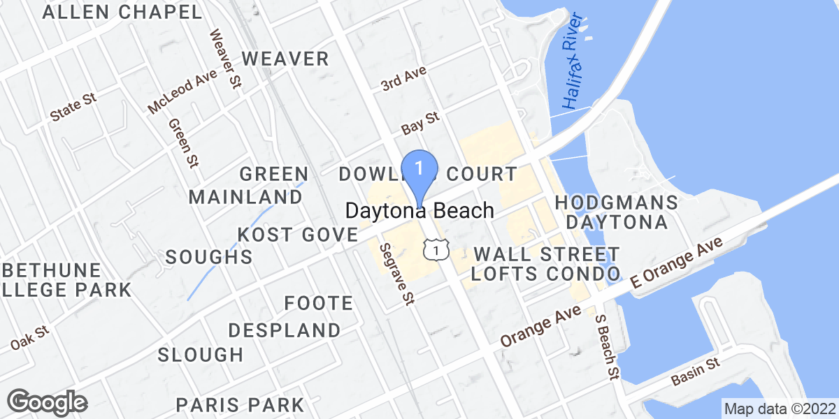 Daytona Beach dive site map