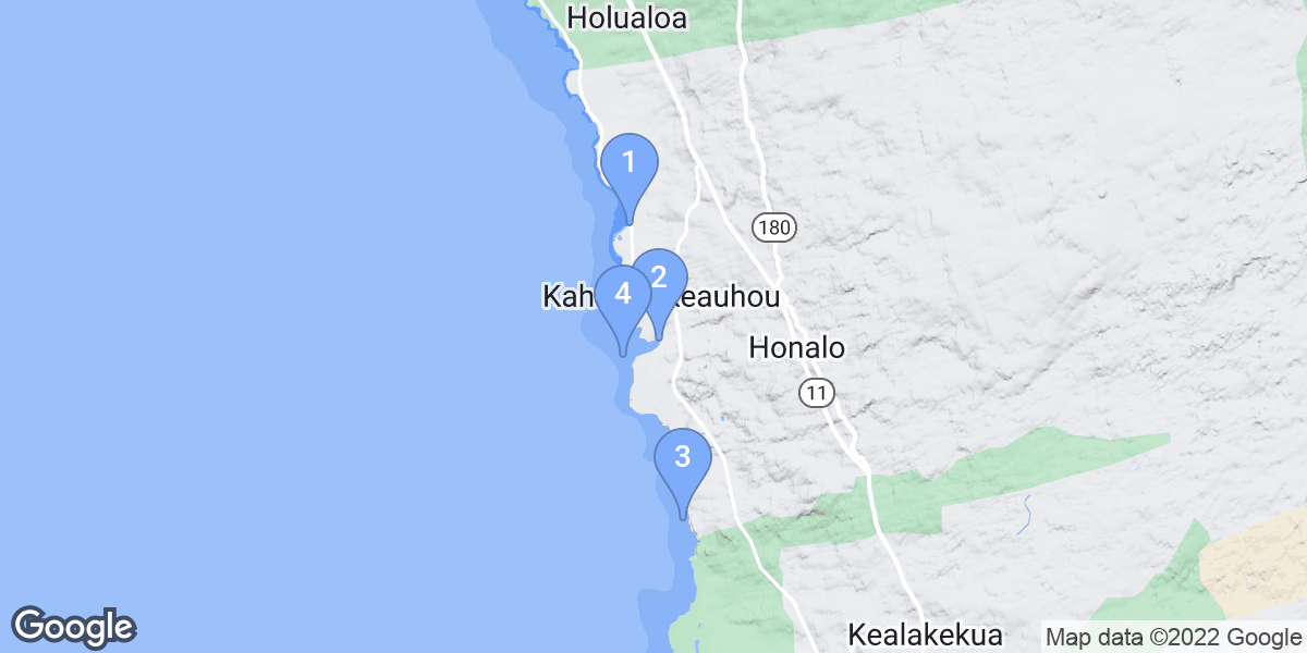 Kahaluu-Keauhou dive site map