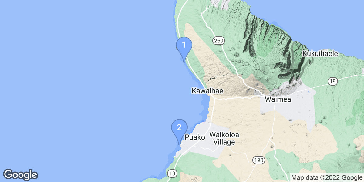 Puako dive site map
