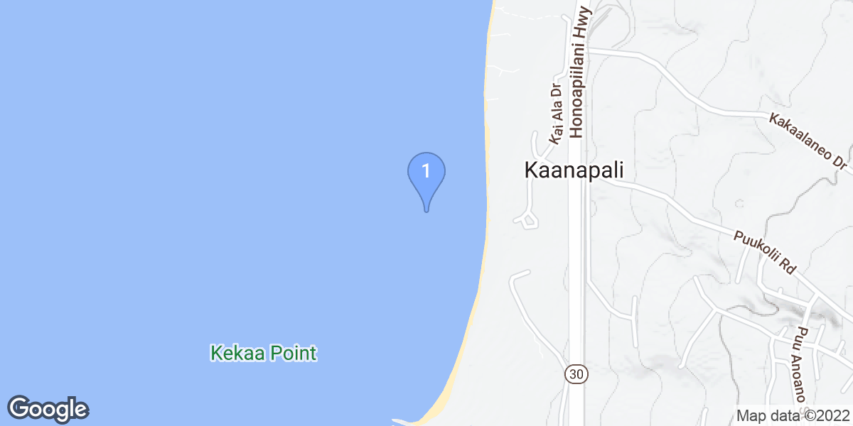 Kaanapali dive site map