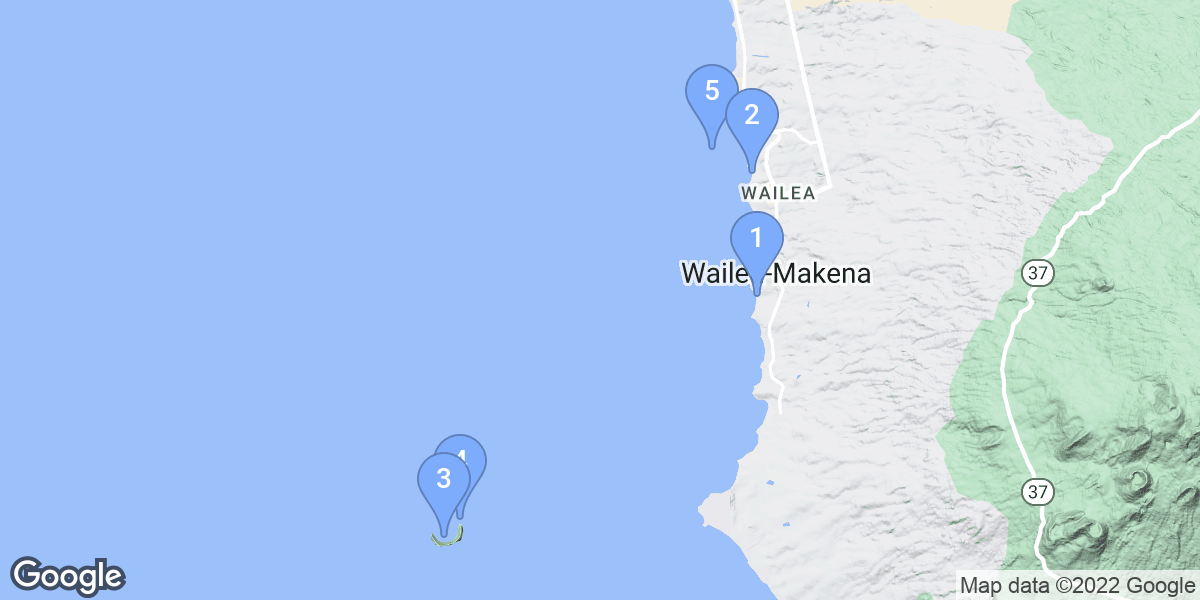 Wailea-Makena dive site map