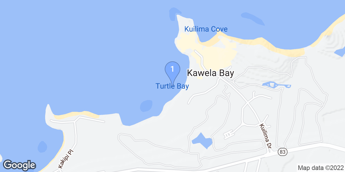 Kawela Bay dive site map