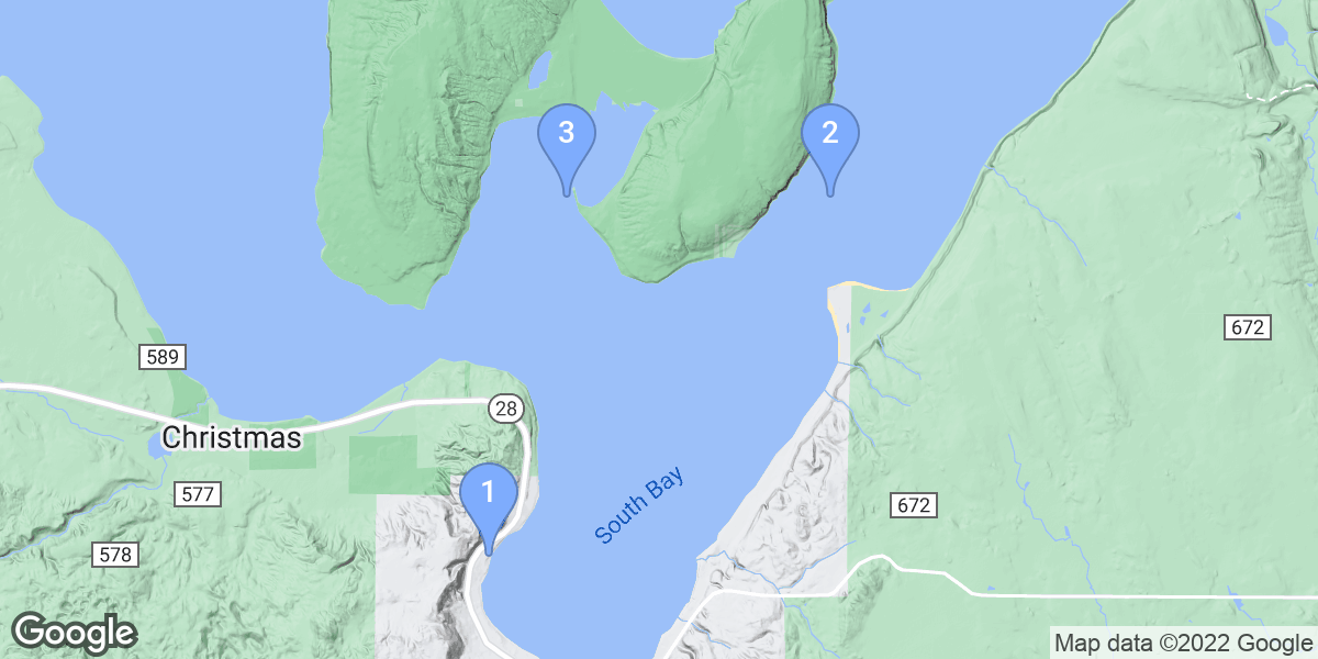 Munising dive site map