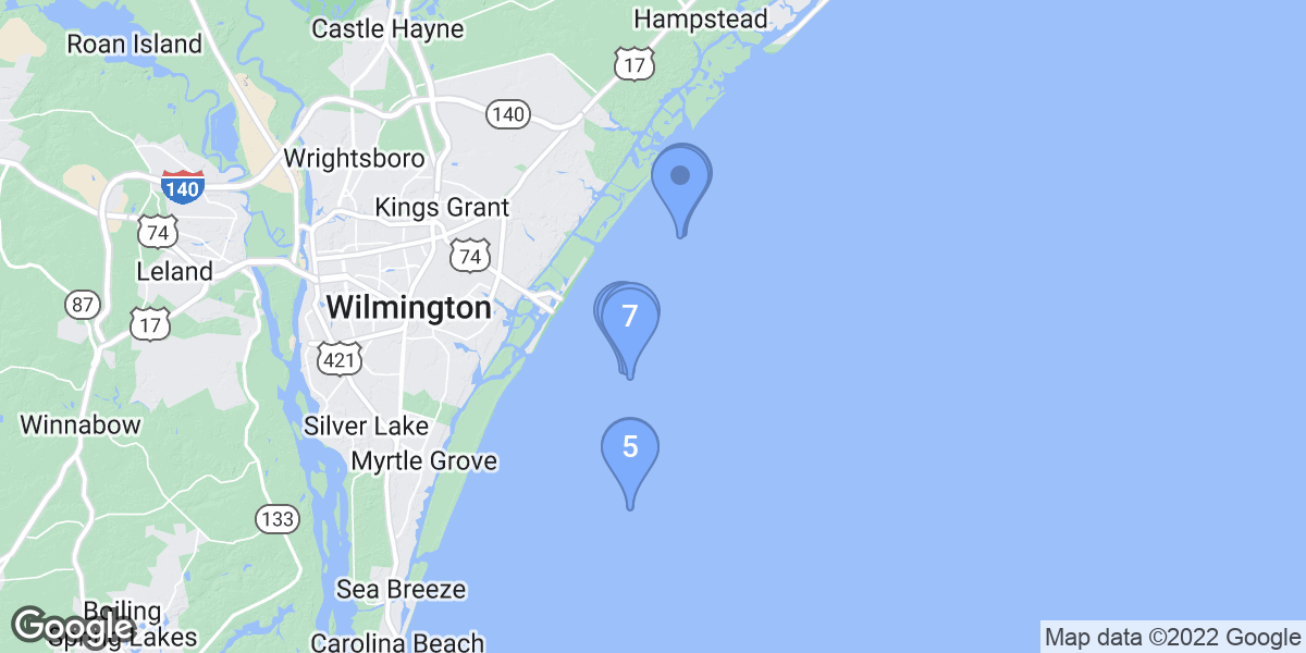Wilmington dive site map