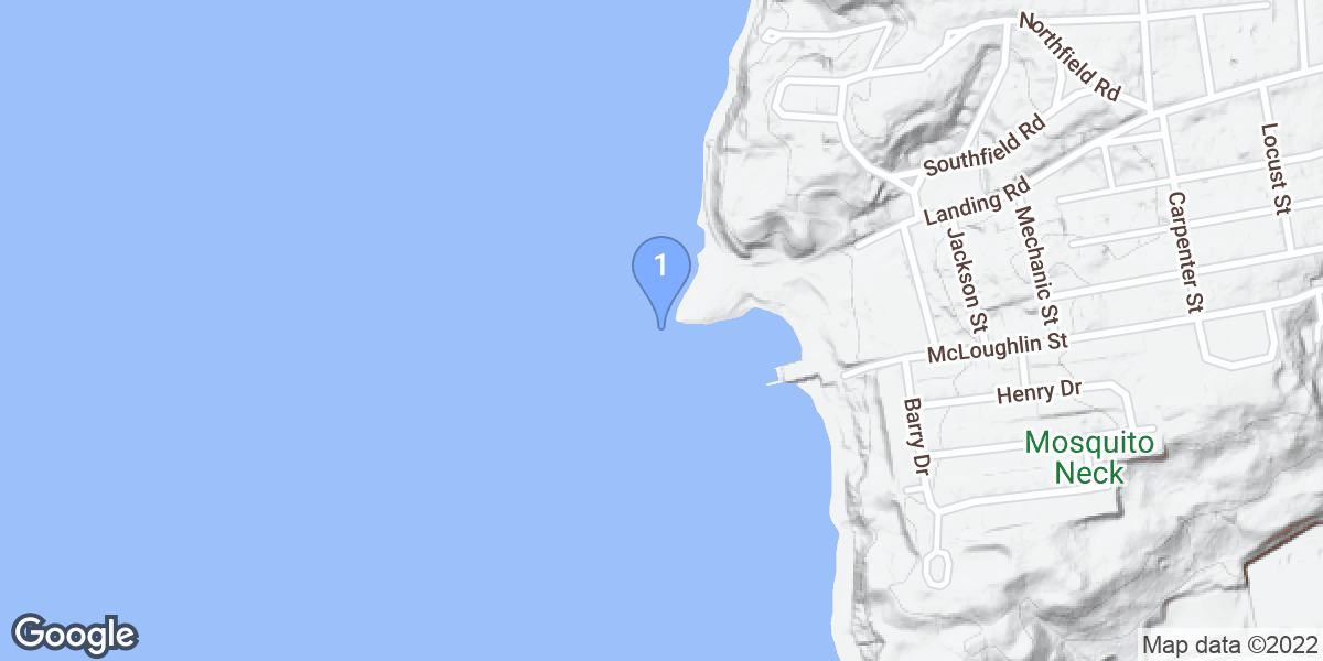 Glen Cove dive site map