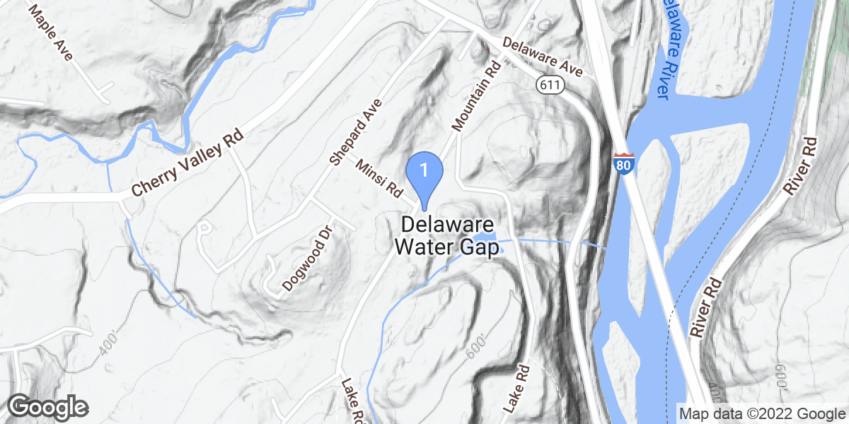 Delaware Water Gap dive site map