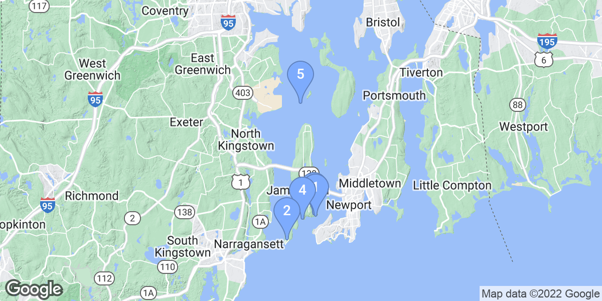 Jamestown dive site map