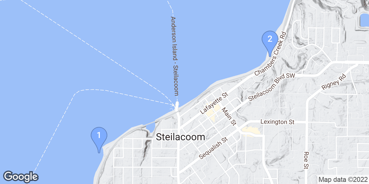 Steilacoom dive site map
