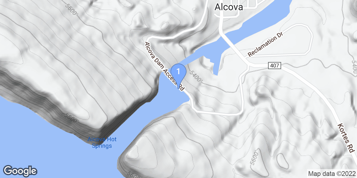 Alcova dive site map