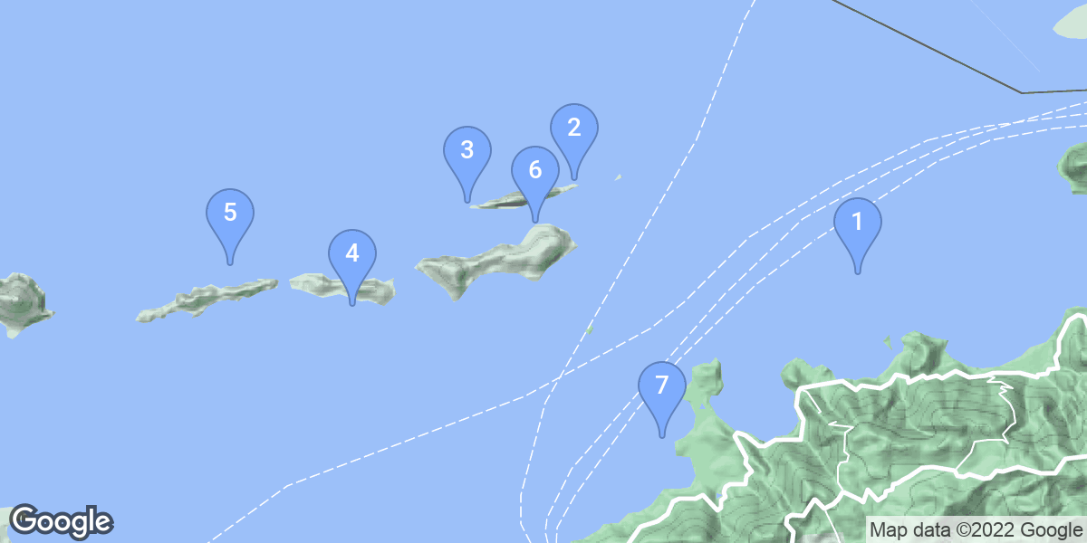 Cruz Bay dive site map