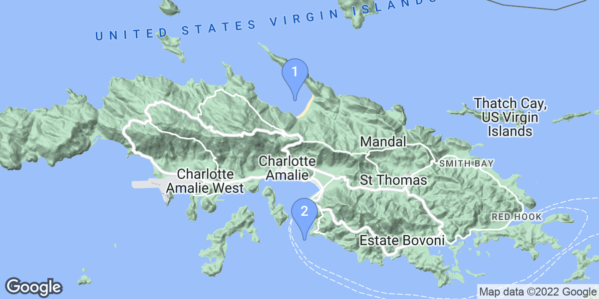 Charlotte Amalie dive site map