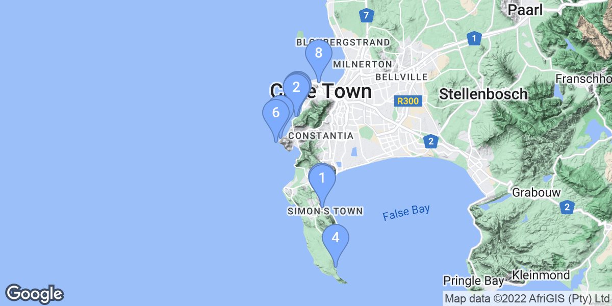 Cape Town dive site map
