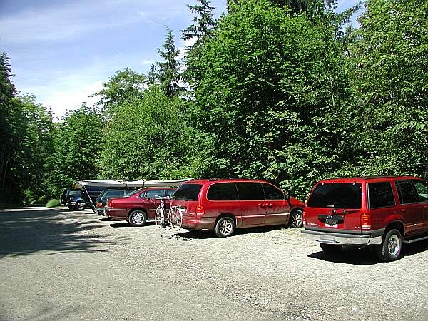 There is plenty of parking above the shore line.